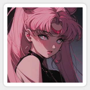 Pink haired anime cutie Sticker